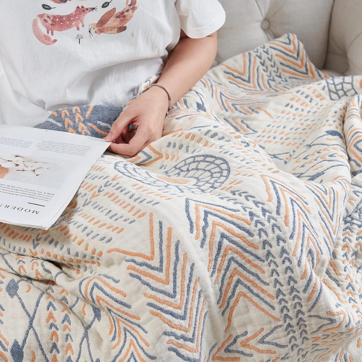 Indian Arrow Reversible Cotton Sofa Throw